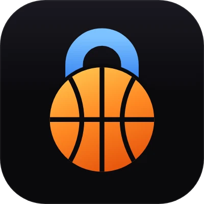 Circled Hoops app icon, a basketball under a padlock shackle
