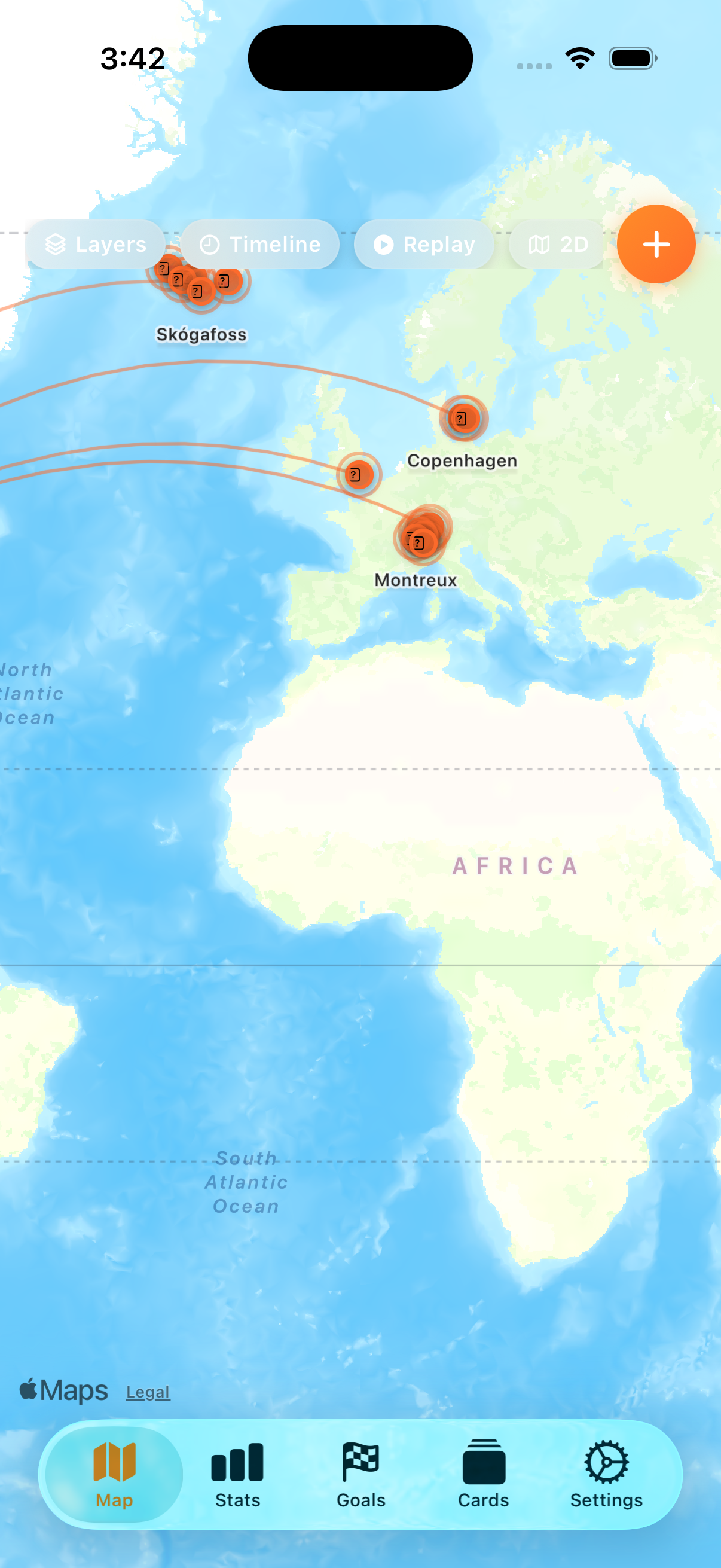 GlobePin flat map with location pins