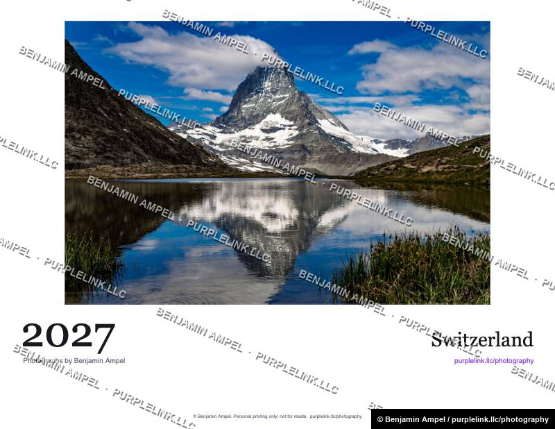 Cover of the 2027 Switzerland calendar
