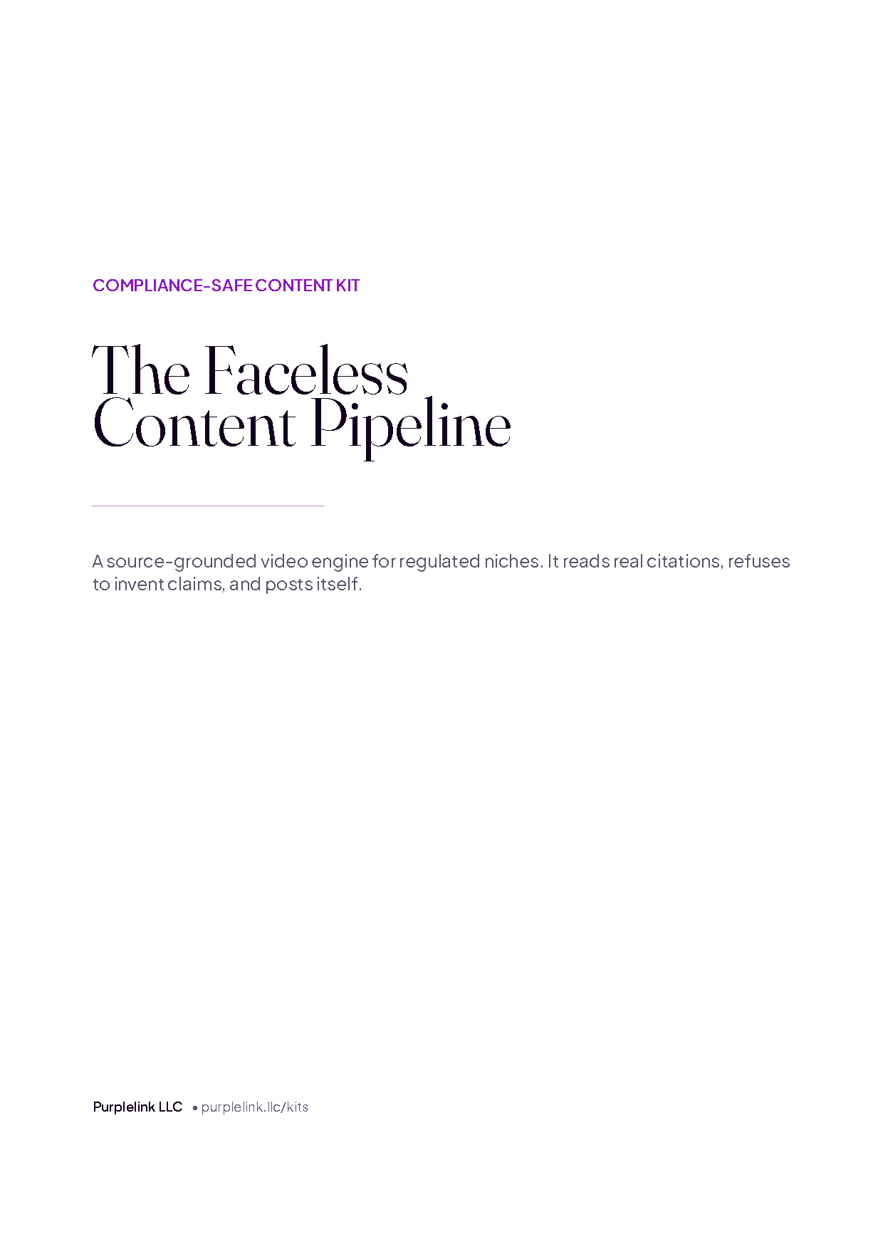 Cover of the Faceless Content Pipeline setup guide