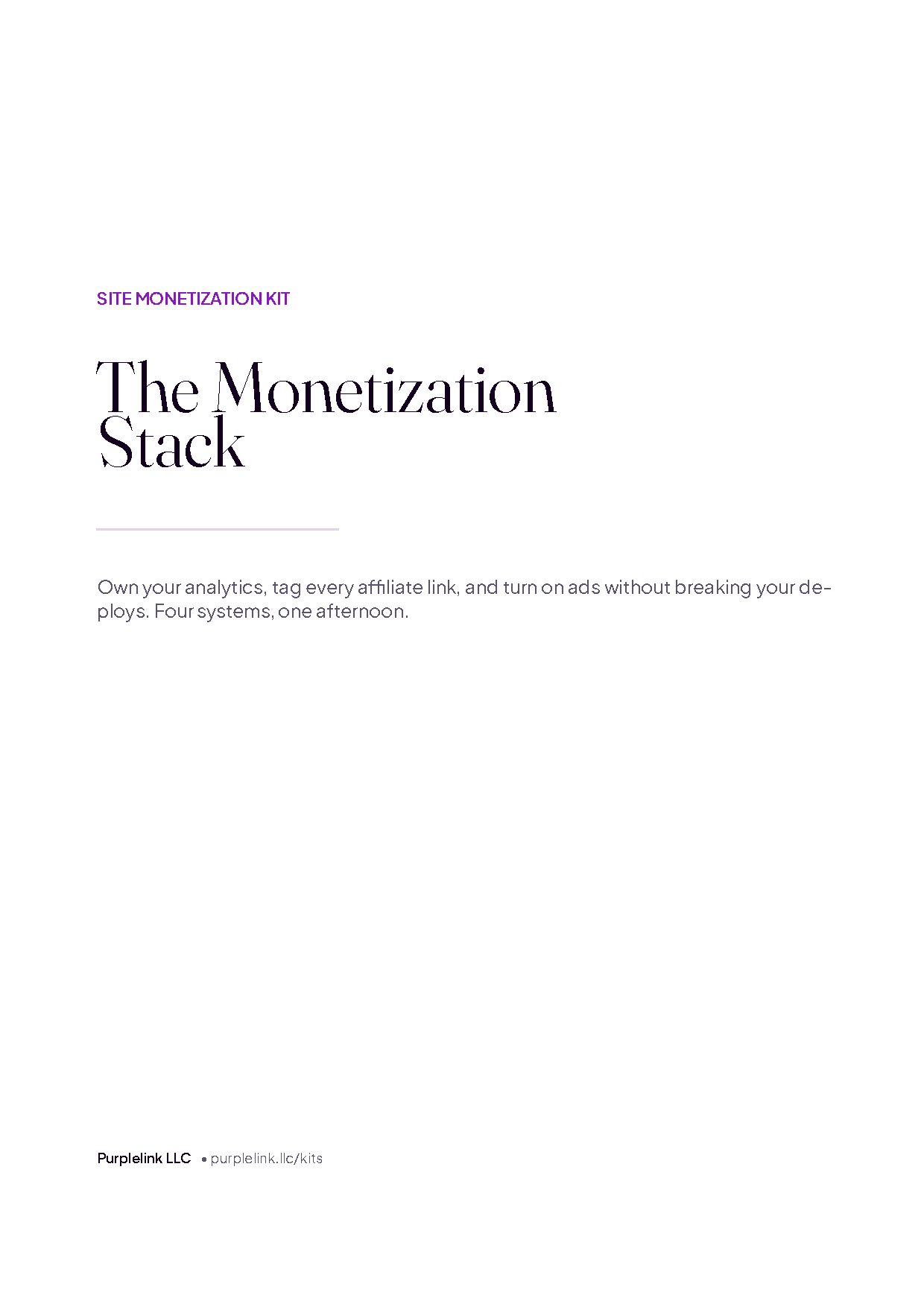 Cover of the Monetization Stack setup guide
